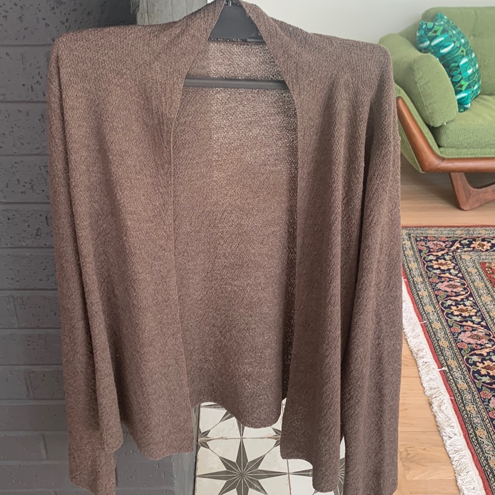 Eileen Fisher gorgeous brown wool  cardigan.